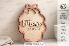 3D Personalized Name Plaque Laser Cut. Wall Decor SVG Product Image 1