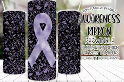 Perwinkle Awareness Ribbon, 20oz Skinny Tumbler Sublimation Product Image 1