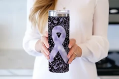 Perwinkle Awareness Ribbon, 20oz Skinny Tumbler Sublimation Product Image 3