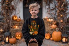 Fall Pumpkin Cowboy Hat Ghost PNG | Cute Fall Halloween DTF Product Image 5