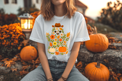 Fall Pumpkin Cowboy Hat Ghost PNG | Cute Fall Halloween DTF Product Image 6