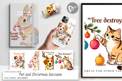 Digital Paper Pet and Christmas Sarcasm Quotes Product Image 1