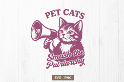 Pet Cats Smash the Patriarchy SVG Feminist Cat Retro PNG Product Image 1