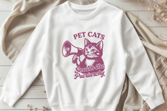 Pet Cats Smash the Patriarchy SVG Feminist Cat Retro PNG Product Image 2
