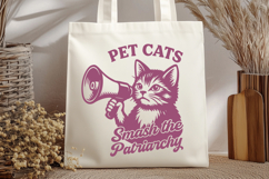 Pet Cats Smash the Patriarchy SVG Feminist Cat Retro PNG Product Image 3
