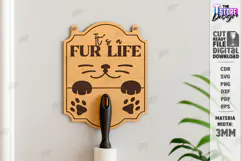 Pet Hair Roller Holder Laser Cut |Wall Signs SVG| Cats SVG Product Image 1