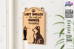Pet Hair Roller Holder Laser Cut|Lint Roller|Wall Signs SVG Product Image 1