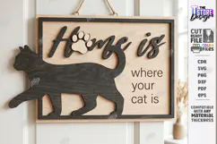 Pet Home Sign Laser Cut | Cat Wall Sign | Welcome Home Sign Product Image 1