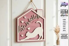 Pet Home Sign Laser Cut | Cat Wall Sign | Welcome Home Sign Product Image 1