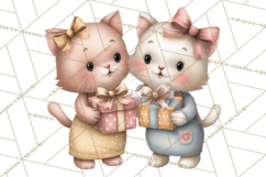 Valentine Pets Clipart, PNG, Cute Cats Dogs Bunnies Product Image 4