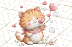 Valentine Pets Clipart, PNG, Cute Cats Dogs Bunnies Product Image 3