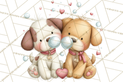 Valentine Pets Clipart, PNG, Cute Cats Dogs Bunnies Product Image 2