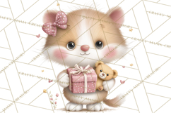 Valentine Pets Clipart, PNG, Cute Cats Dogs Bunnies Product Image 2