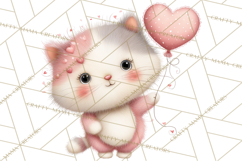 Valentine Pets Clipart, PNG, Cute Cats Dogs Bunnies Product Image 4