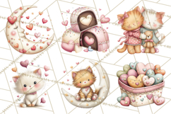 Valentine Pets Clipart, PNG, Cute Cats Dogs Bunnies Product Image 2