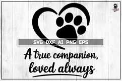 Pet Memorial SVG, Cat/Dog Paw, Memorial Cut file decal Product Image 1