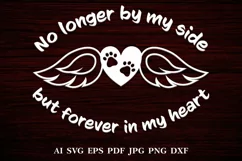 Pet Memorial Angel Wings with sign, Dog Memorial SVG Product Image 1