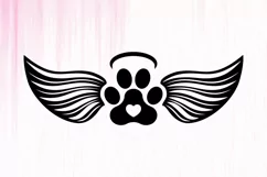 Dog Memorial SVG, Pet Memorial Angel Wings, Pet Paw SVG Product Image 2