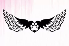 Pet Memorial Angel Wings | Dog Heart Memorial SVG Product Image 2
