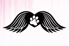 Pet Memorial Angel Wings, Pet Paw SVG, Dog Memorial SVG Product Image 2