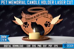 Pet Memorial Candle Holder Laser Cut | 3D Candle Holder Product Image 1