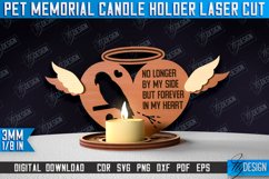 Pet Memorial Candle Holder Laser Cut | 3D Candle Holder Product Image 1