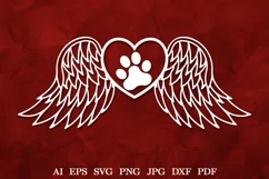 Pet Memorial Angel Wings SVG, Dog Memorial SVG Product Image 1