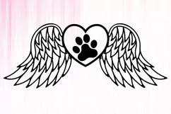 Pet Memorial Angel Wings SVG, Dog Memorial SVG Product Image 2