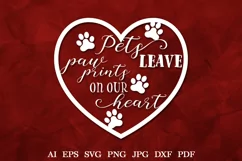 Pet Memorial Quote SVG, Dog Heart Memorial SVG Product Image 1