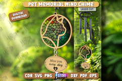 Pet Memorial Wind Chime Laser Cut | Bereavement Gift | CNC Product Image 1
