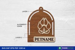 Pet Paw Ornament SVG | Dog Custom Christmas Decor Cut Files Product Image 3