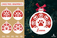 Pet Paw Ornament SVG Custom Christmas Laser cut