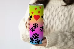 Paw print tumbler sublimation design wrap 20 Oz, paw tumbler wrap, dog paws tumbler, cat paws tumbler.