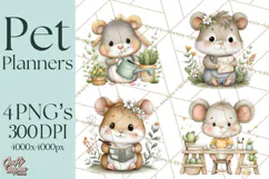 Pet Clipart PNG, Pastel Animal Planner Icons Product Image 1