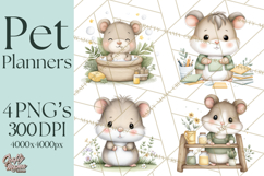 Pet Clipart PNG, Pastel Animal Planner Icons Product Image 1