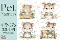 Pet Clipart PNG, Pastel Animal Planner Icons Product Image 1