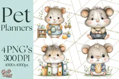 Pet Clipart PNG, Pastel Animal Planner Icons Product Image 1