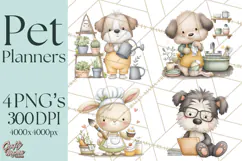 Pet Clipart PNG, Pastel Animal Planner Icons Product Image 1