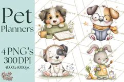 Pet Clipart PNG, Pastel Animal Planner Icons Product Image 1
