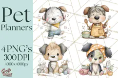 Pet Clipart PNG, Pastel Animal Planner Icons Product Image 1