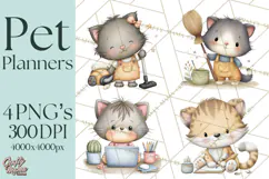 Pet Clipart PNG, Pastel Animal Planner Icons Product Image 1