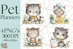 Pet Clipart PNG, Pastel Animal Planner Icons Product Image 1