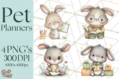 Pet Clipart PNG, Pastel Animal Planner Icons Product Image 1