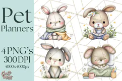 Pet Clipart PNG, Pastel Animal Planner Icons Product Image 1