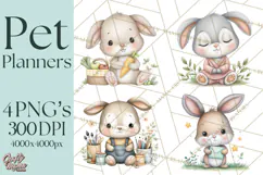 Pet Clipart PNG, Pastel Animal Planner Icons Product Image 1