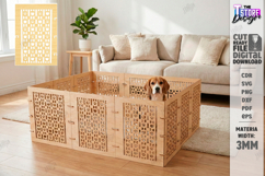 Pet Playpen Laser Cut | Fence Panel | Puppy Exercise Pen SVG Product Image 1