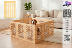 Pet Playpen Laser Cut | Fence Panel | Puppy Exercise Pen SVG Product Image 1