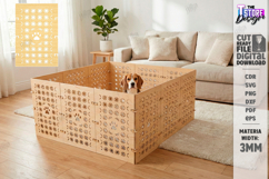 Pet Playpen Laser Cut | Fence Panel | Puppy Exercise Pen SVG Product Image 1