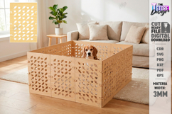 Pet Playpen Laser Cut | Fence Panel | Puppy Exercise Pen SVG Product Image 1