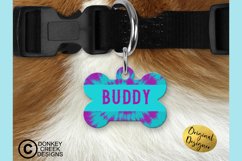 Pet ID Tag Sublimation Bundle|Tie Dye| Dog Bone PNG Designs Product Image 3